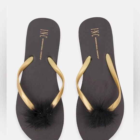 INC Women Plain Slip On Slippers, Black - Picture 3 of 7